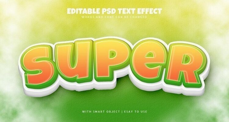 Super 3d Cartoon Style Text Effect 01