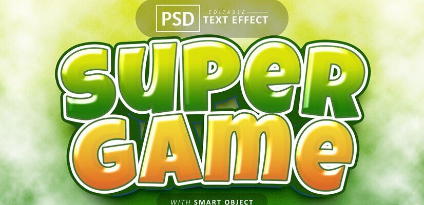 Super Game Text Editable Font Effects