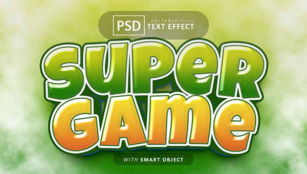 Super Game Text ~ Editable Font Effects PSD