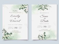 Wedding Invitation Template With Eucalyptus Leaves