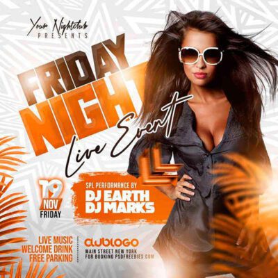 Weekend Dj Party Post Design