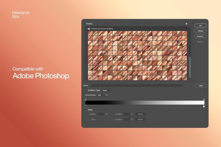 200 Free Bronze Photoshop Gradients 1