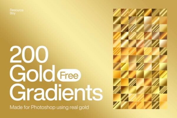 200 Free Gold Photoshop Gradients