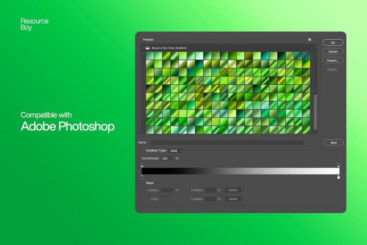 200 Free Green Photoshop Gradients 1