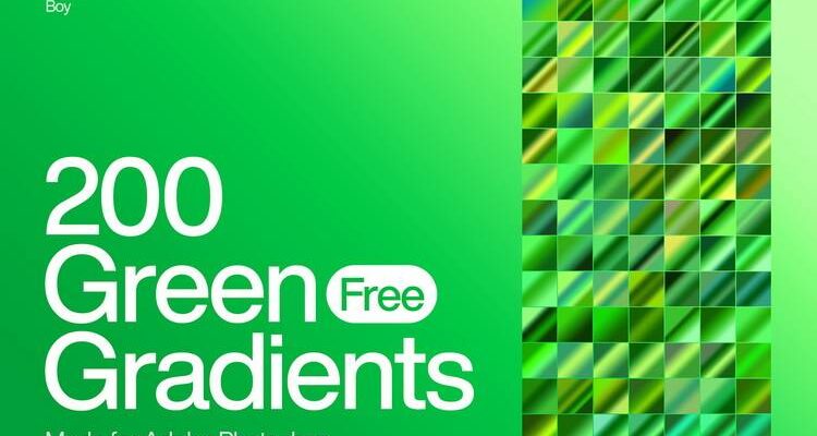 200 Free Green Photoshop Gradients