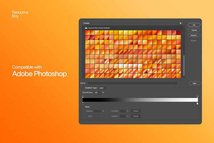 200 Free Orange Photoshop Gradients 1