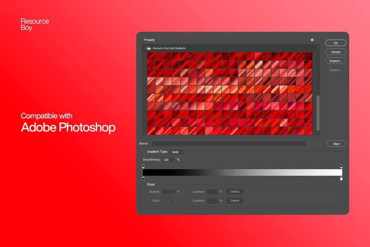 200 Free Red Photoshop Gradients 1