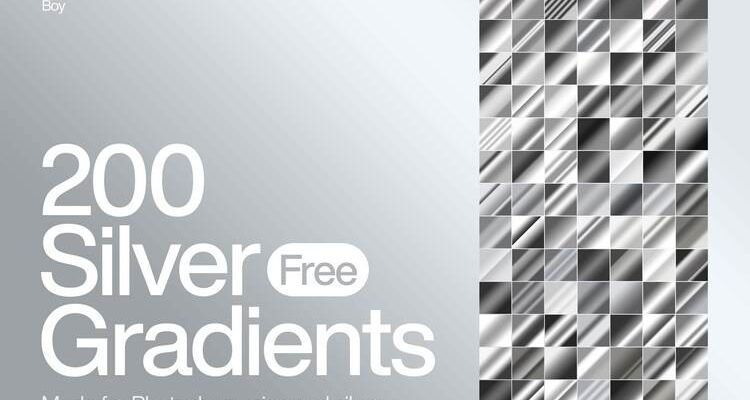 200 Free Silver Photoshop Gradients