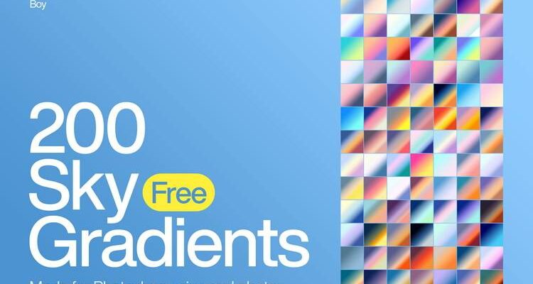 200 Free Sky Photoshop Gradients