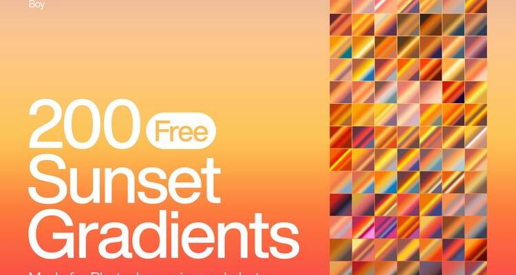 200 Free Sunset Photoshop Gradients