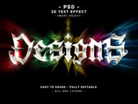 Desings 3d Silver Text Style Effect