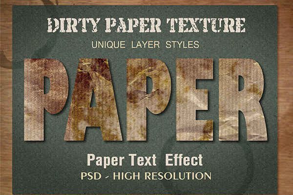 Dirty Paper Text Effect