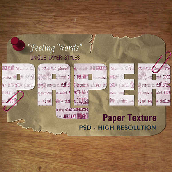 Feeling Words Paper Text Effect Fpashop.ru