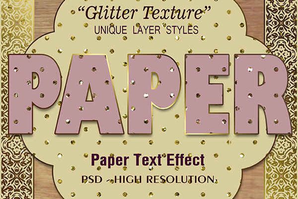 Glitter Paper Text Effect