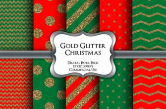 Gold Glitter Christmas Digital Paper Pack