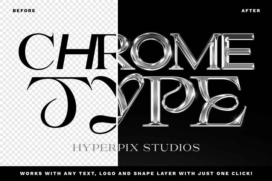 Hyperpix Chrome Text Effect 01