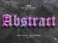 Abstract 3d Purple Colors Text Effect