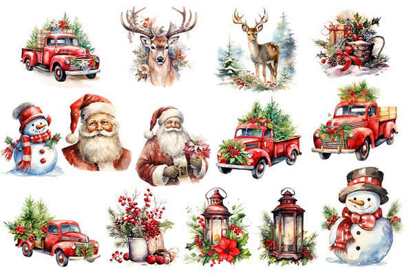 Christmas Vintage Clipart 2