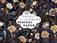 Gothic Flowers Digital Paper 1