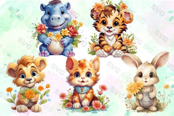 Cute Happy Baby Animals Sublimation 2