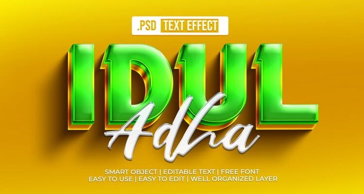 3d Idul Adha Text Style Effect