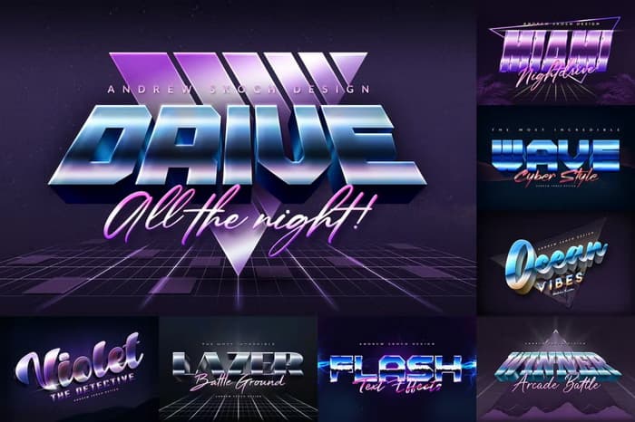 80's Style Psd Text Effects 1