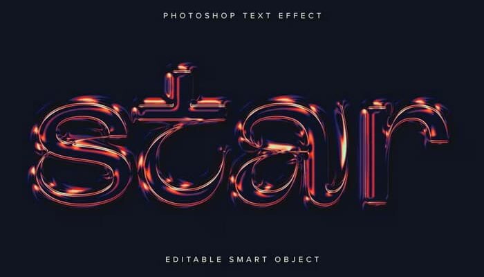 Holographic Psd Text Effect