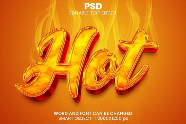 Hot 3d Editable Psd Text Effect