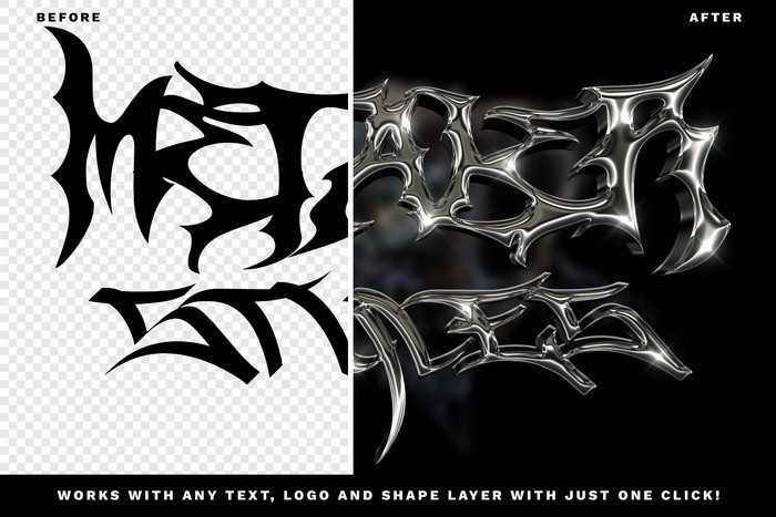 Realistic 3d Metal Chrome Text Effect 1