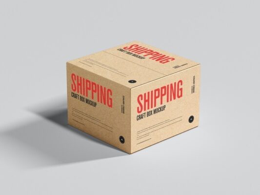Shipping Craft Box Mockup