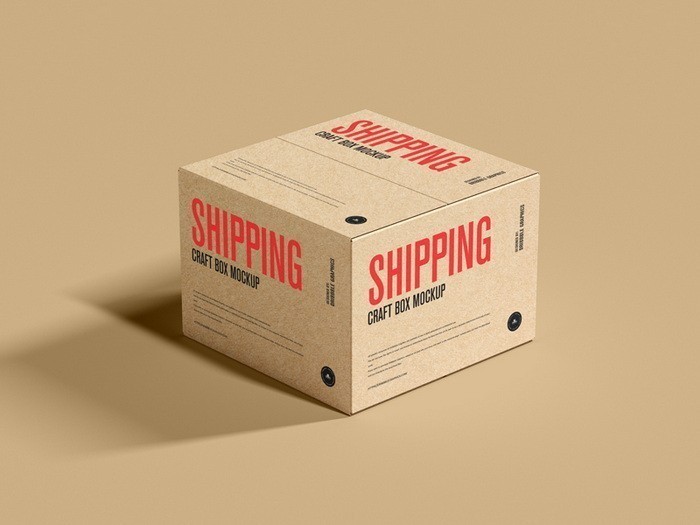 Shipping Craft Box Mockup 600