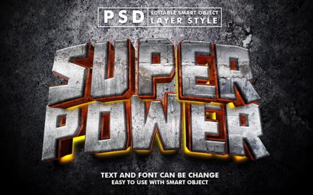 Super Power 3d Realistic Text Effect