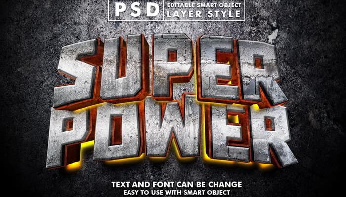 Super Power 3d Realistic Text Effect