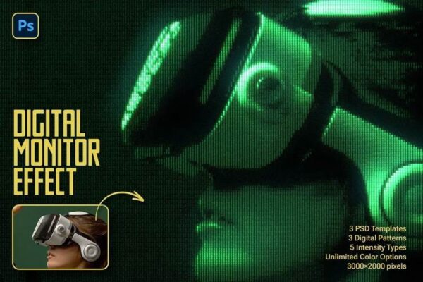 Digital Monitor Photo Effect 1