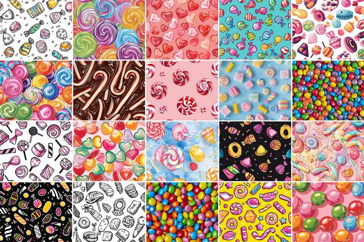 Free Candy Seamless Patterns 02