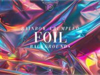 Rainbow Crumpled Foil Backgrounds