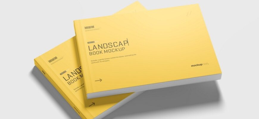 04 Landscape Softcover Book Mockup