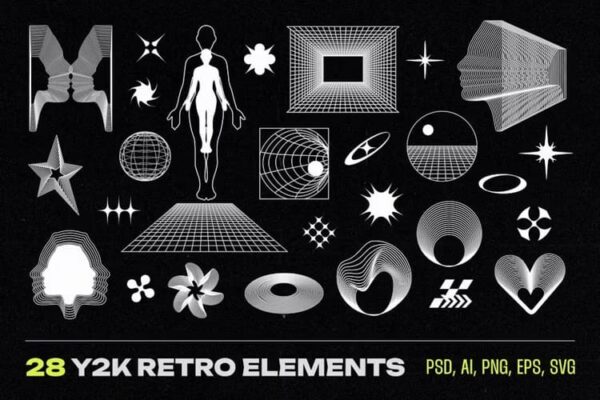28 Y2k Retro Elements