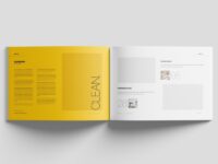 A4 Landscape Magazine Mockup Top View