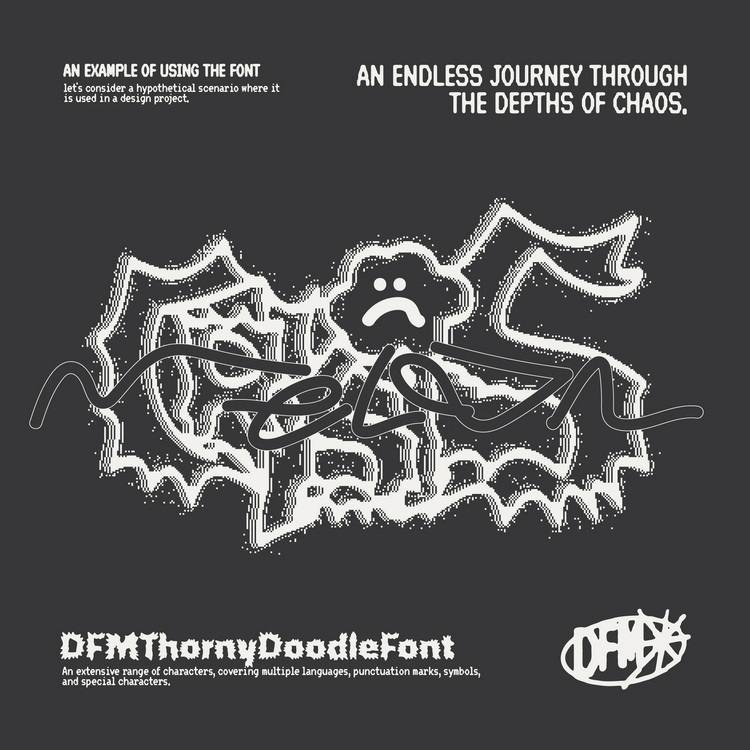 Dfm Thorny Doodle Font 3