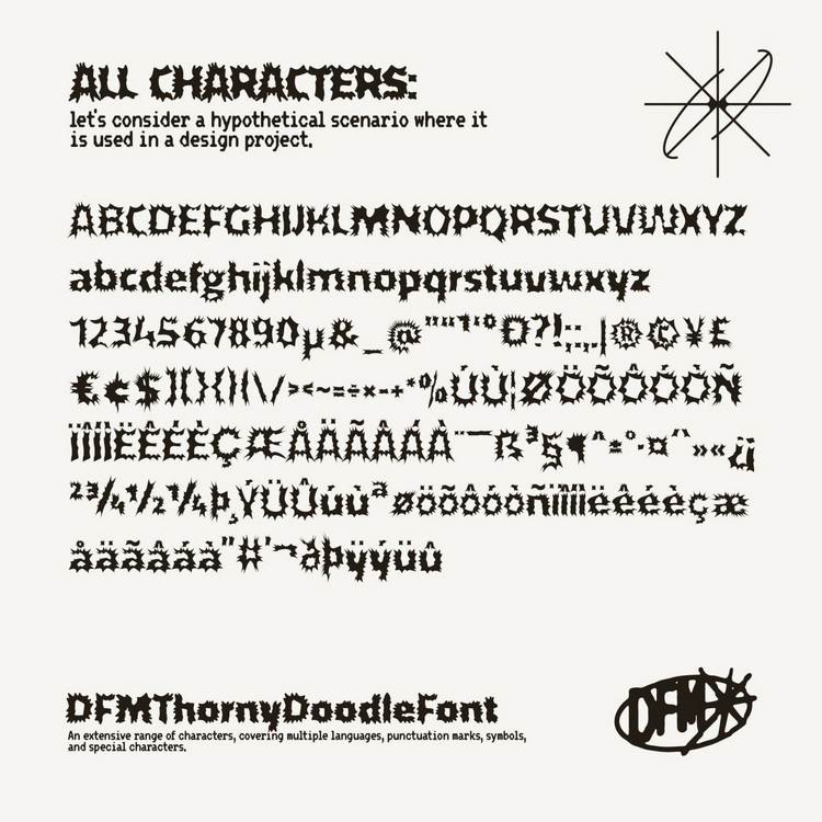 Dfm Thorny Doodle Font 4