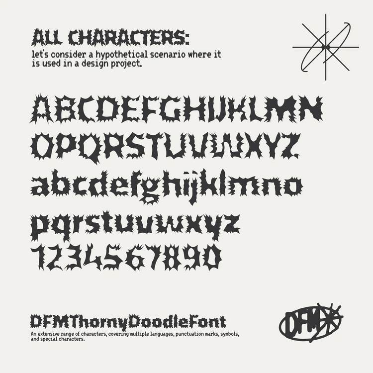 Dfm Thorny Doodle Font 5