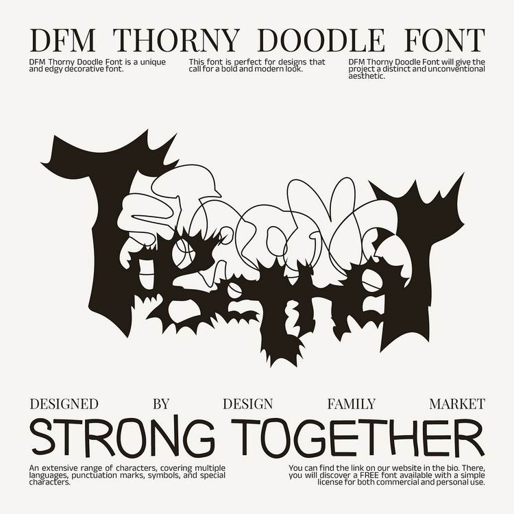 Dfm Thorny Doodle Font 6