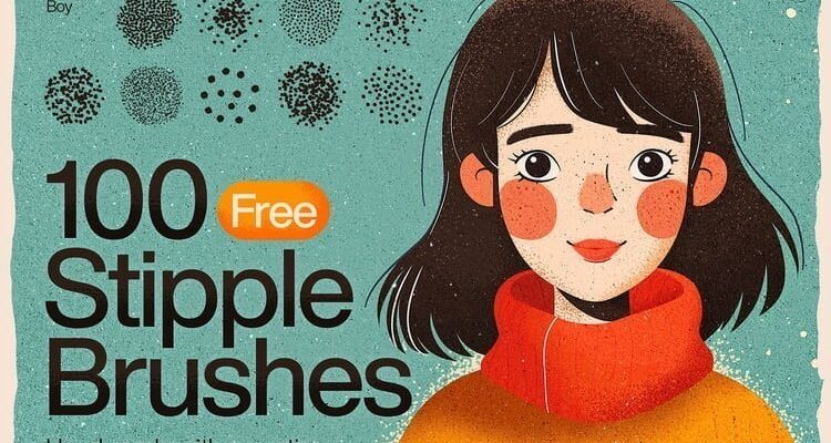 Free Stipple Shading Photoshop Brushes 01