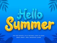 Hello Summer 3d Text Style Effect