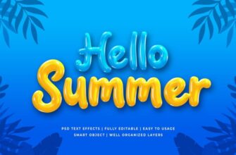 Hello Summer 3d Text Style Effect