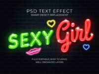 Sign Sexy Girl Neon Text Effect