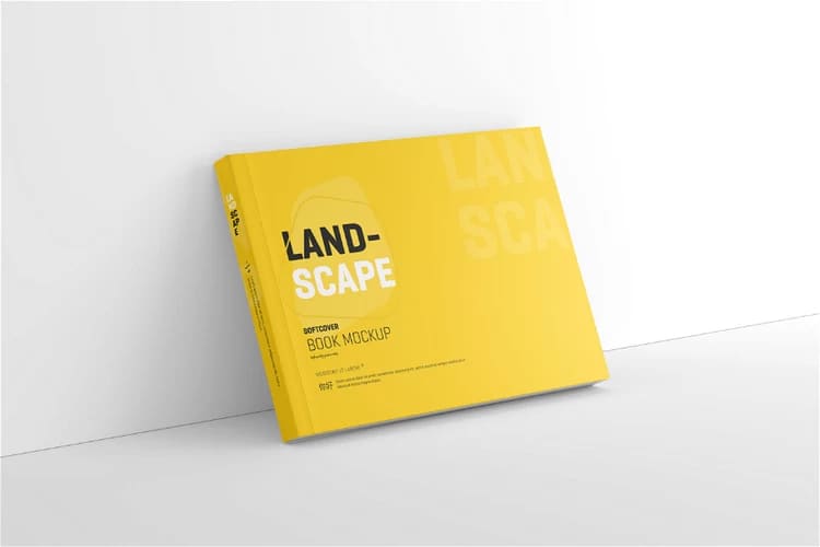 Softcover Landscape Book Cover Mockup 2