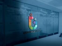 3d Glass Window Logo Mockup