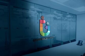 3d Glass Window Logo Mockup